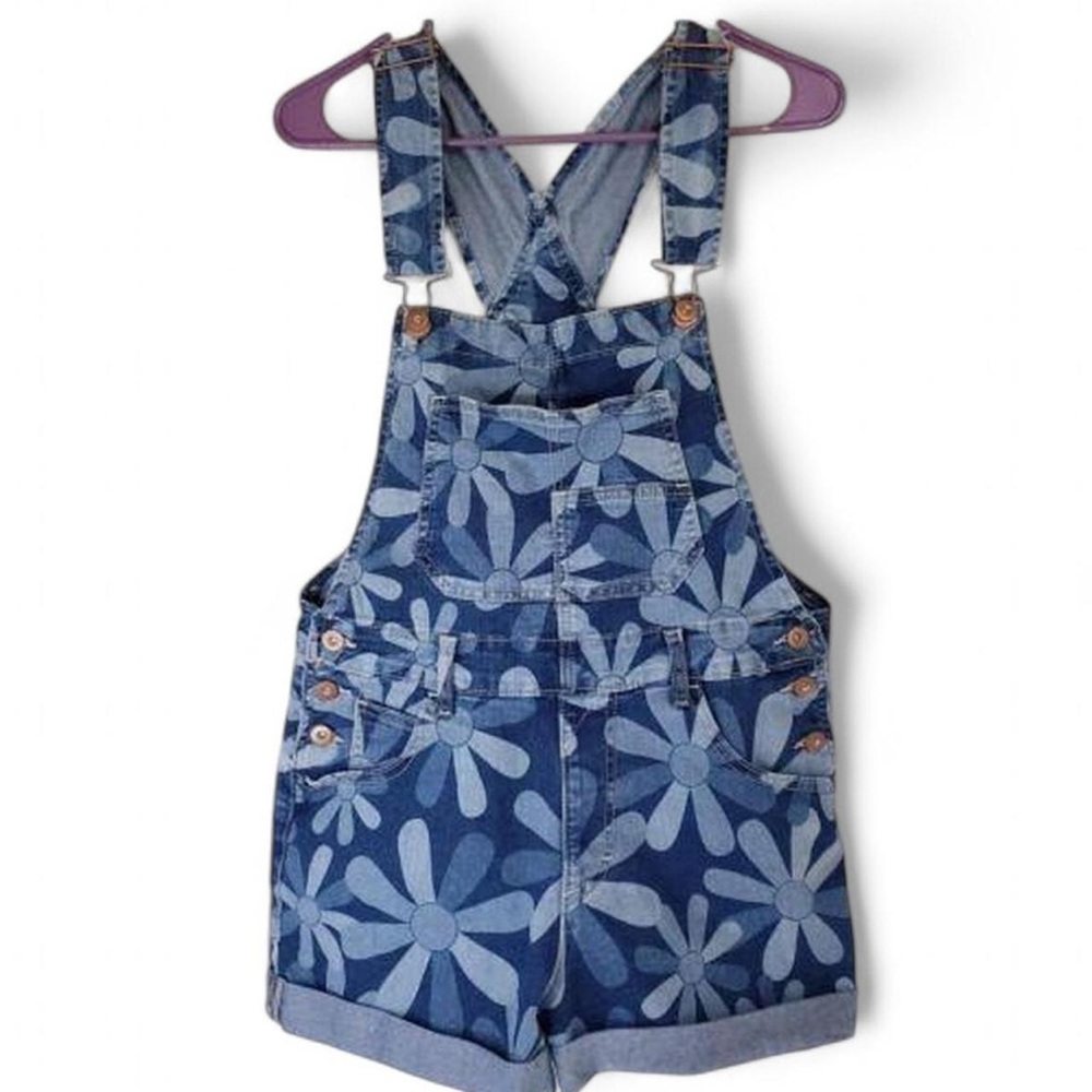 No Boundaries Blue Floral women’s Overalls